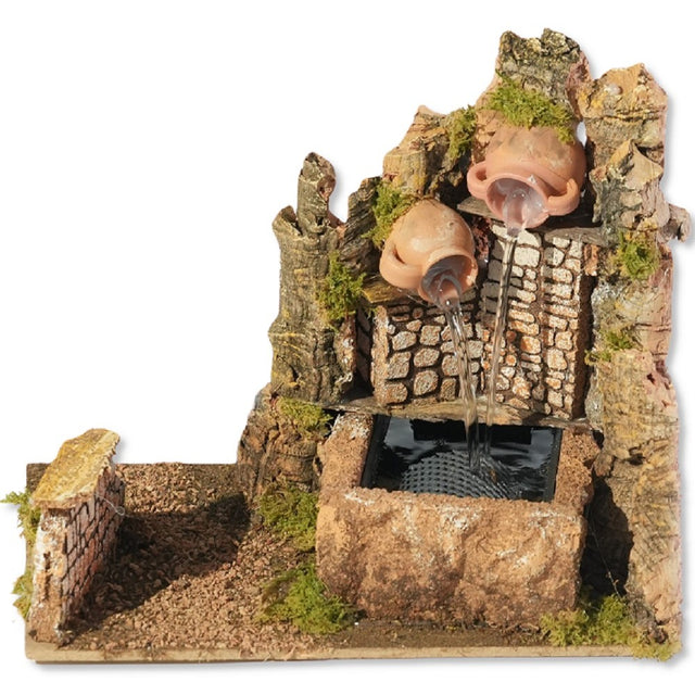 Fontana per presepe con pompa 20x14x18 cm