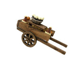 Carretto con Formaggio e Vino in Legno per Presepe - immagine 2