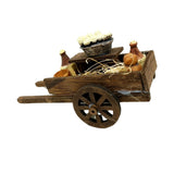 Carretto con Formaggio e Vino in Legno per Presepe - immagine 5