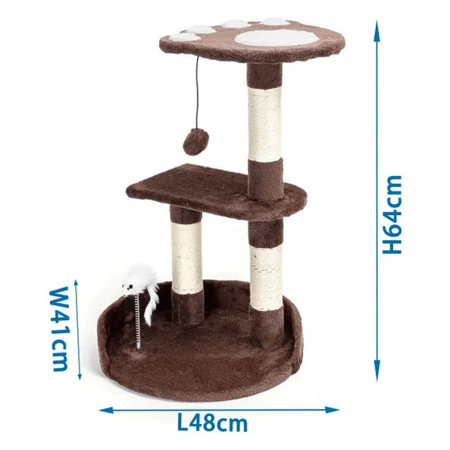 Tiragraffi marrone per gatti 48x41x64 cm