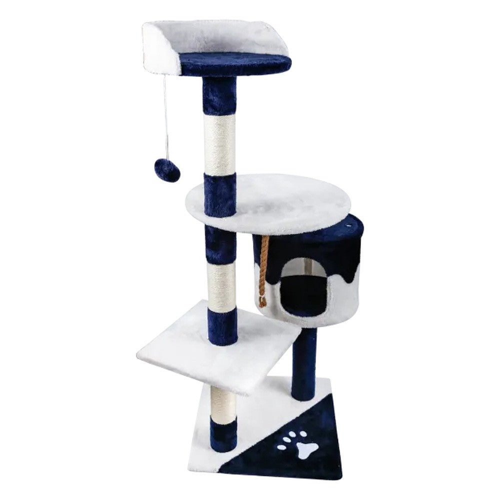 Tiragraffi blu e bianco per gatti 60x56x111 cm - immagine 2