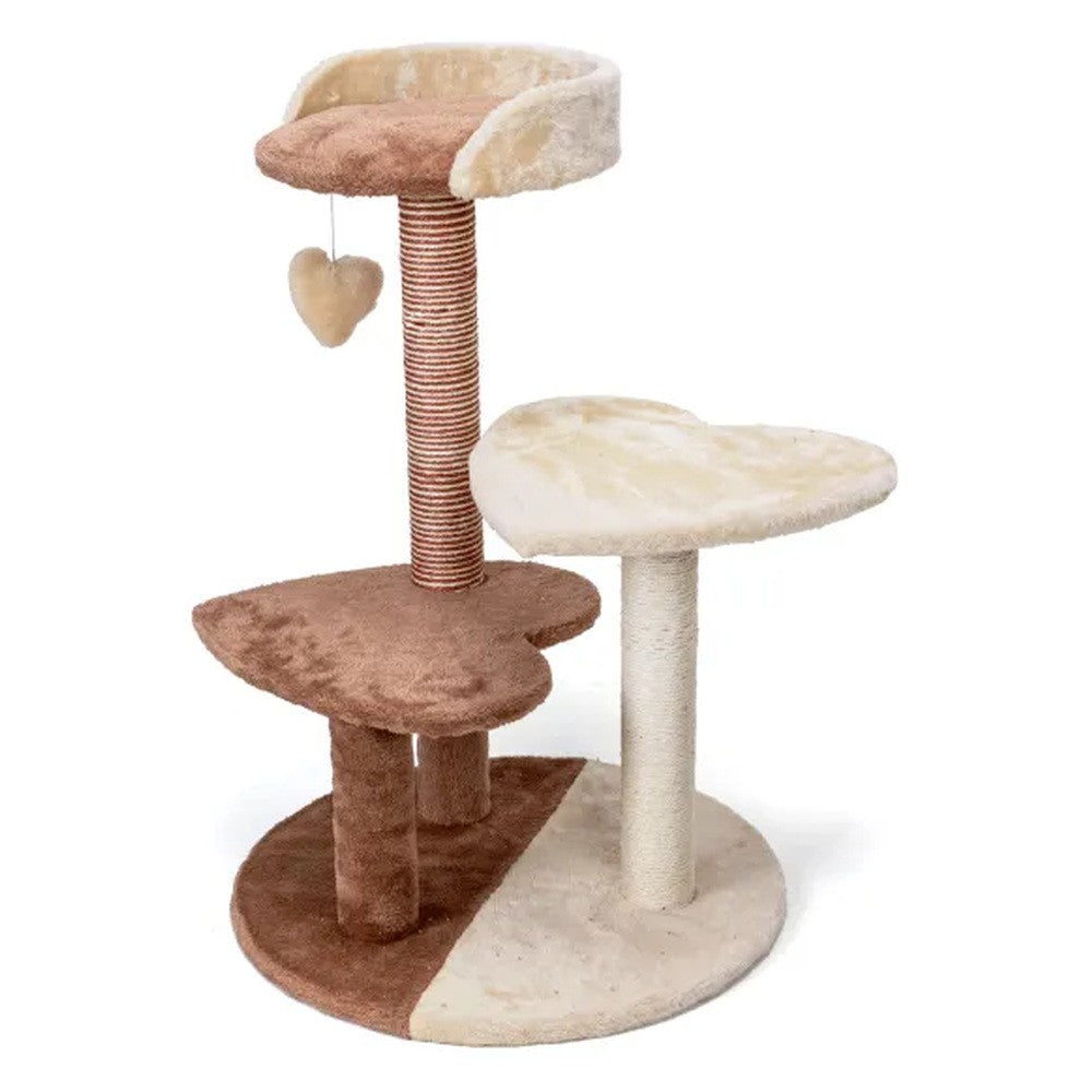 Tiragraffi marrone a cuore per gatti 60x50x75 cm - immagine 2