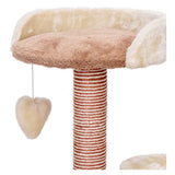 Tiragraffi marrone a cuore per gatti 60x50x75 cm - immagine 3