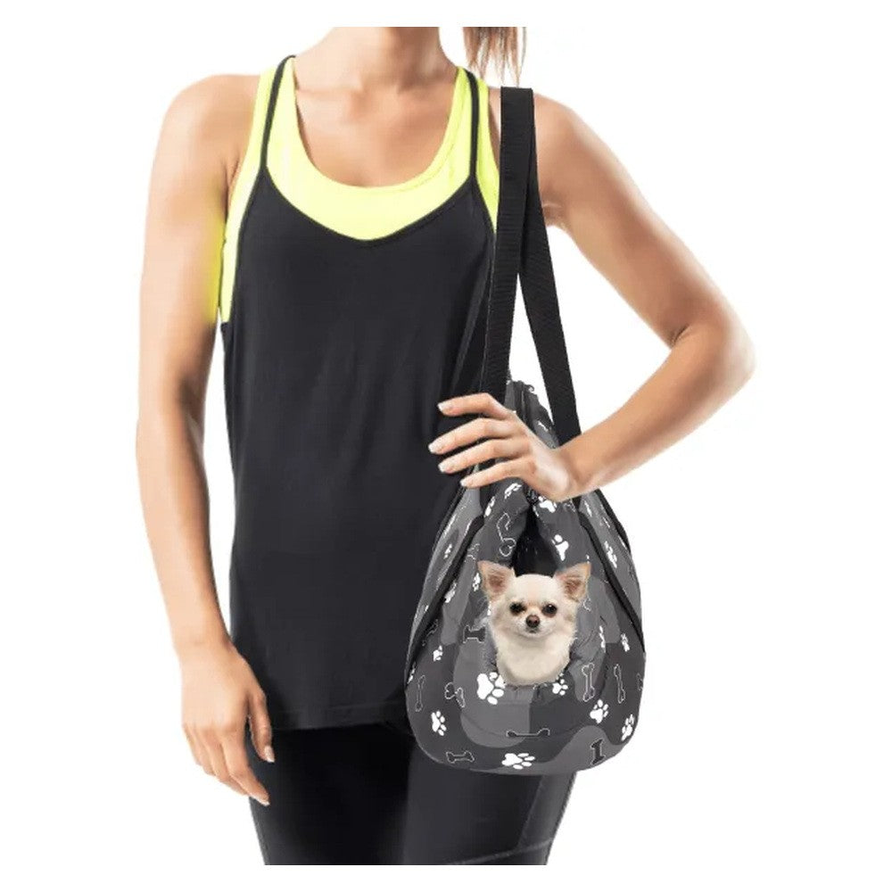Borsa trasportino imbottita nera  42x25x28 cm - immagine 2