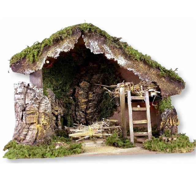 Capanna per presepe con luci 33x18x23 cm