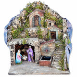 Presepe con luci e fontana 33x27x35 cm