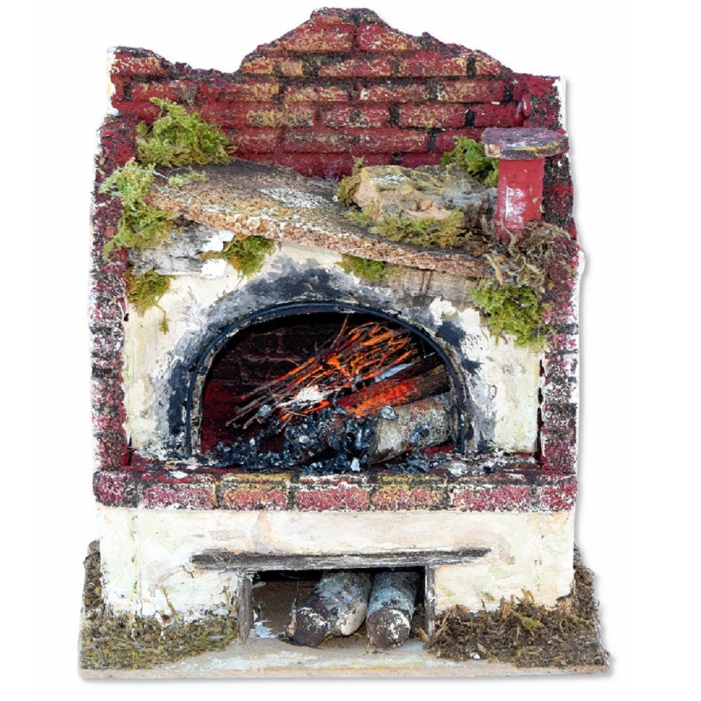 Forno per presepe con lampada 15x10x17 cm