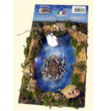 Lago con cigno e 5 luci per presepe 20x12 cm