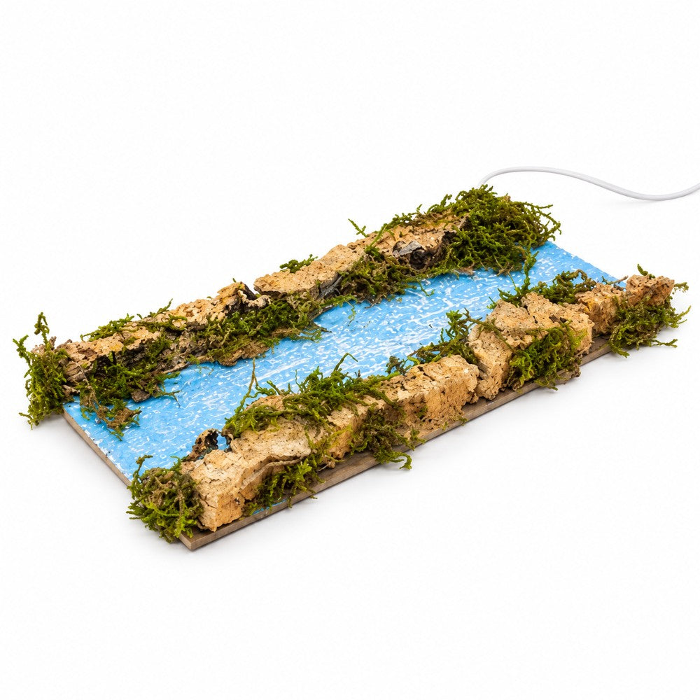 Tratto di Fiume con Luci a Batteria per presepe 10x22 cm - immagine 3