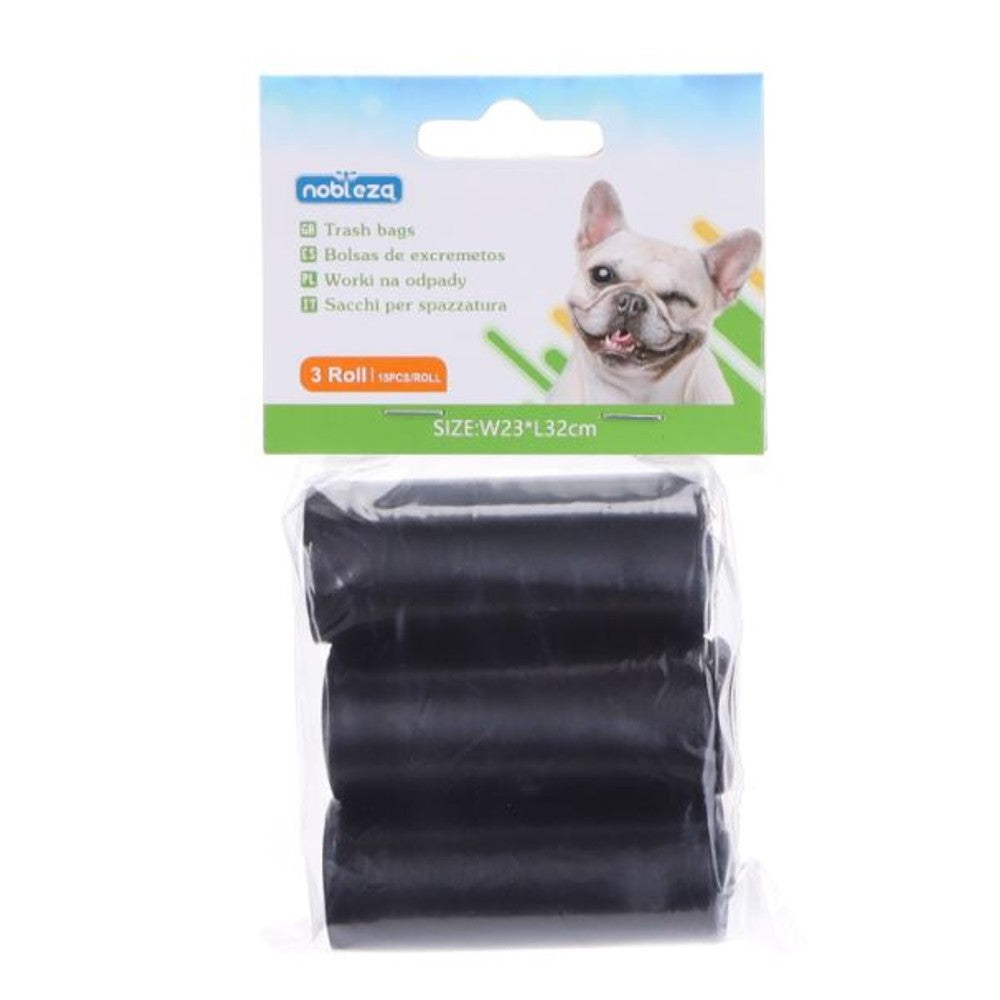 Sacchetti igienici neri per cani, 3 rotoli Nobleza