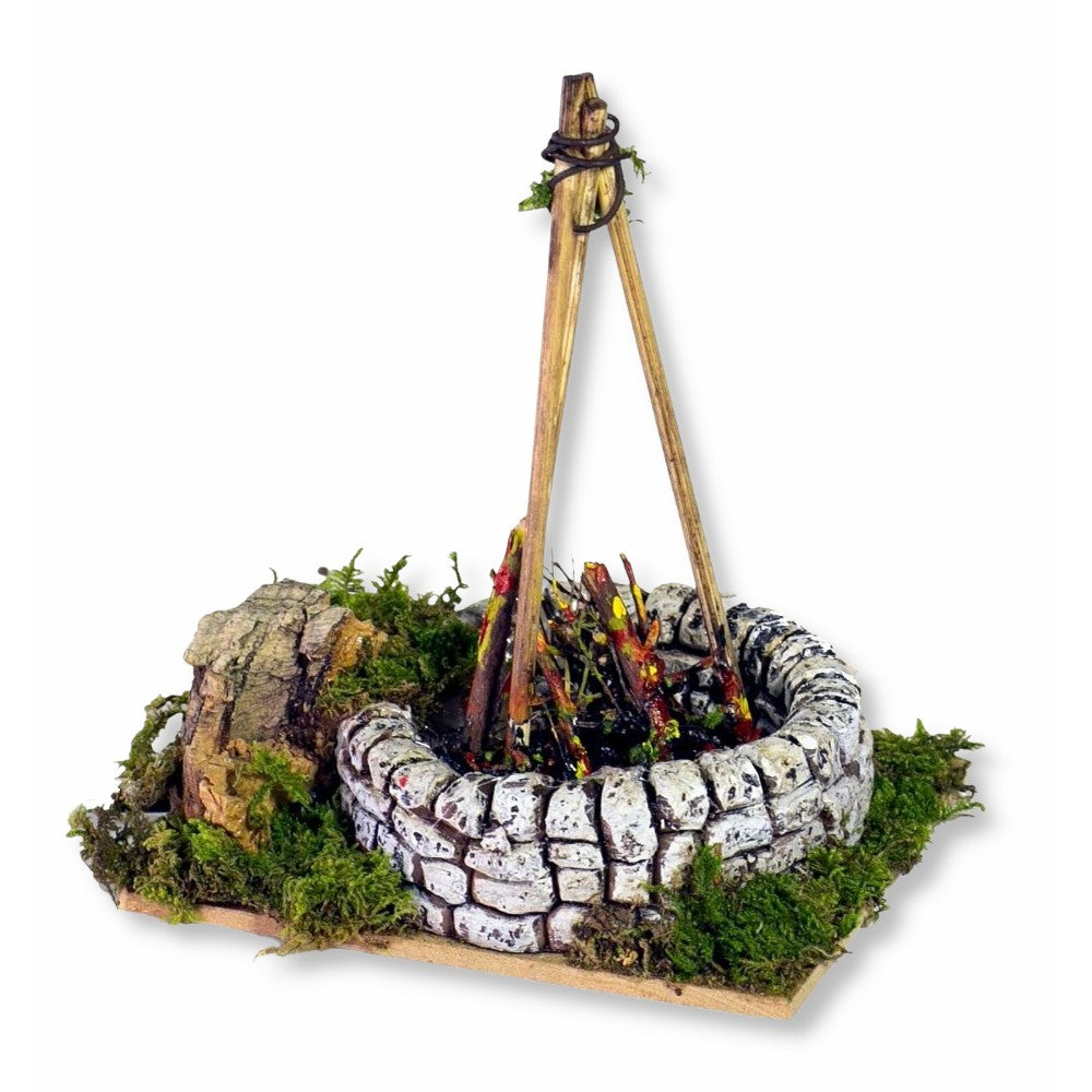 Fuoco con lampada effetto fiamma per presepe