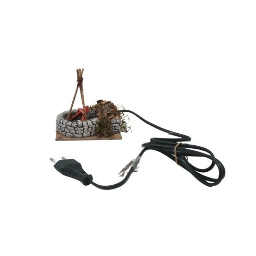 Fuoco con lampada effetto fiamma per presepe - immagine 6