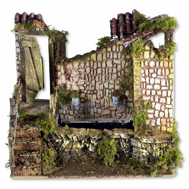 Fontana con pompa per presepe 20x14x18 cm