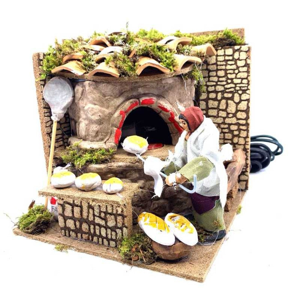 Fornaia in movimento 10 cm per presepe