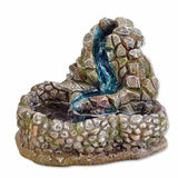 Cascata in resina con pompa per presepe 15x12x12 cm