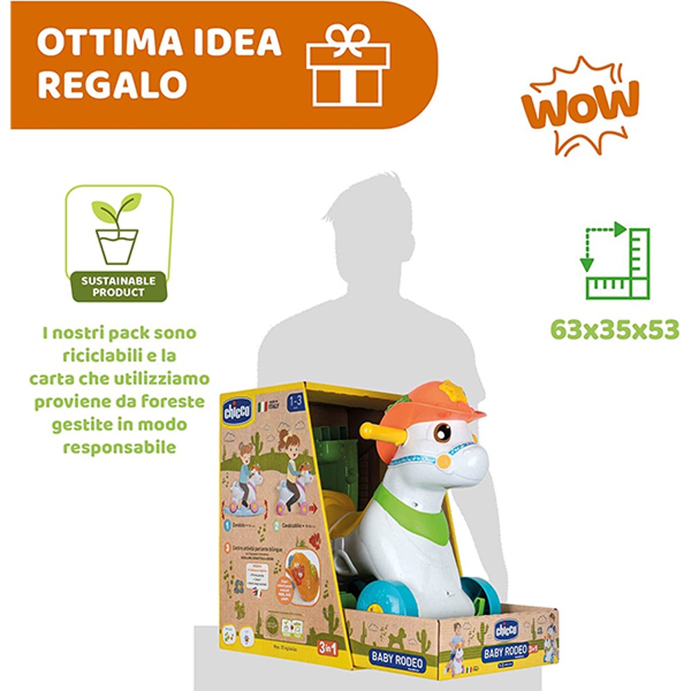 BABY RODEO CAVALCABILE DONDOLO CHICCO 11314 - immagine 3