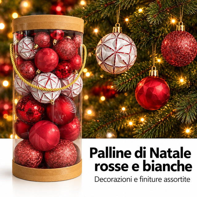 Palline di Natale Misure Assortite Set 50 pz
