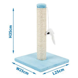 Tiragraffi in sisal azzurro per gatti 25x25x35 cm