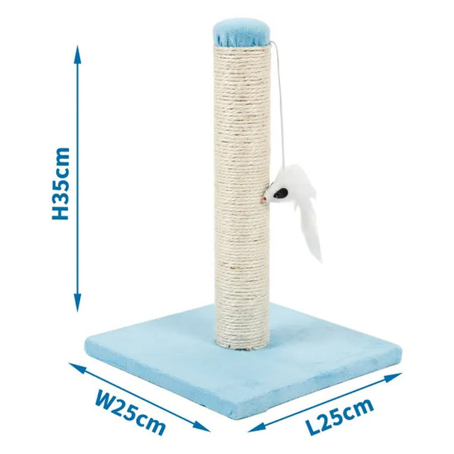 Tiragraffi in sisal azzurro per gatti 25x25x35 cm