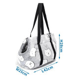 Borsa trasportino imbottita in pile grigia  42x25x28 cm