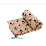 Coperta in pile beige con zampe colori assortiti 100x160 cm