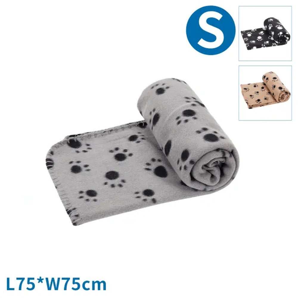 Coperta in pile con zampe colori assortiti  75x75 cm