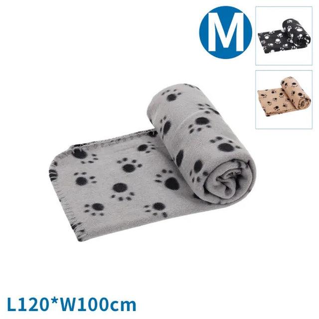 Coperta in pile con zampe colori assortiti 120x100 cm