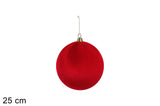 PALLA 25CM IN TESSUTO EFFETTO VELLUTO ROSSA