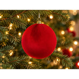PALLA 25CM IN TESSUTO EFFETTO VELLUTO ROSSA - immagine 2