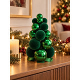 Sfere Natalizie 21pz a forma di Albero Verde - immagine 2
