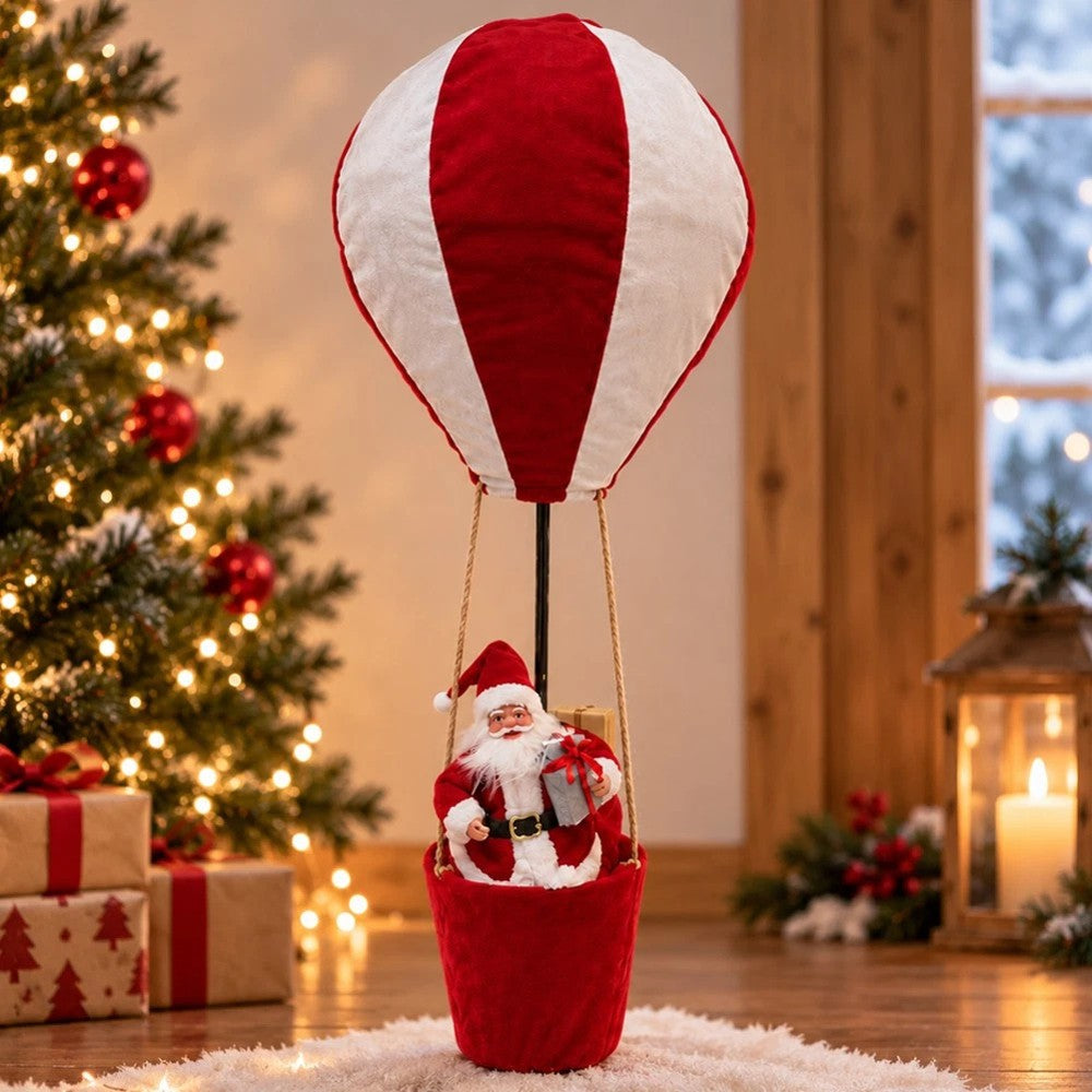 Mongolfiera con Babbo Natale 40x40xH.97 cm - immagine 2