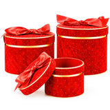 Scatole Regalo Set 3 pz Tonde in Velluto