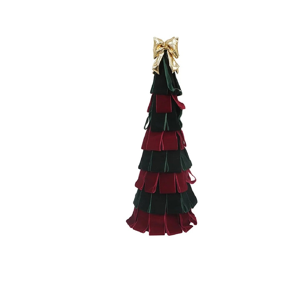 ALBERO VELLUTO FIOCCO ORO BORDEAUX/VERDE