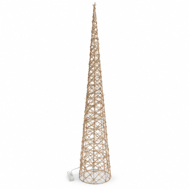 Cono Decorazione Natalizia 600 LED Oro 28x28x150 cm