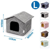 Cuccia a casetta in tessuto, fantasie assortite 53x50x43 cm
