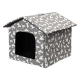 Cuccia a casetta in tessuto, fantasie assortite 53x50x43 cm - immagine 2