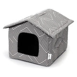 Cuccia a casetta in tessuto, fantasie assortite 53x50x43 cm - immagine 4