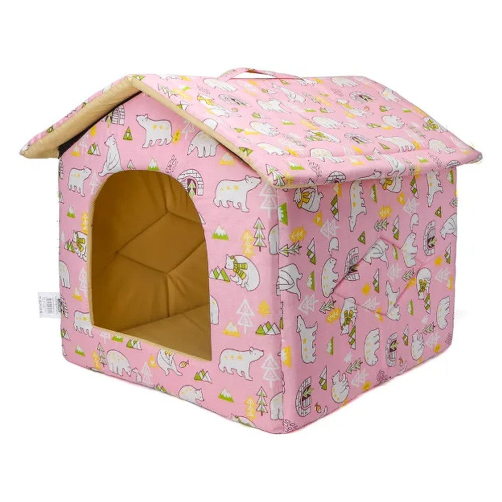 Cuccia a casetta in tessuto, fantasie assortite 53x50x43 cm - immagine 6