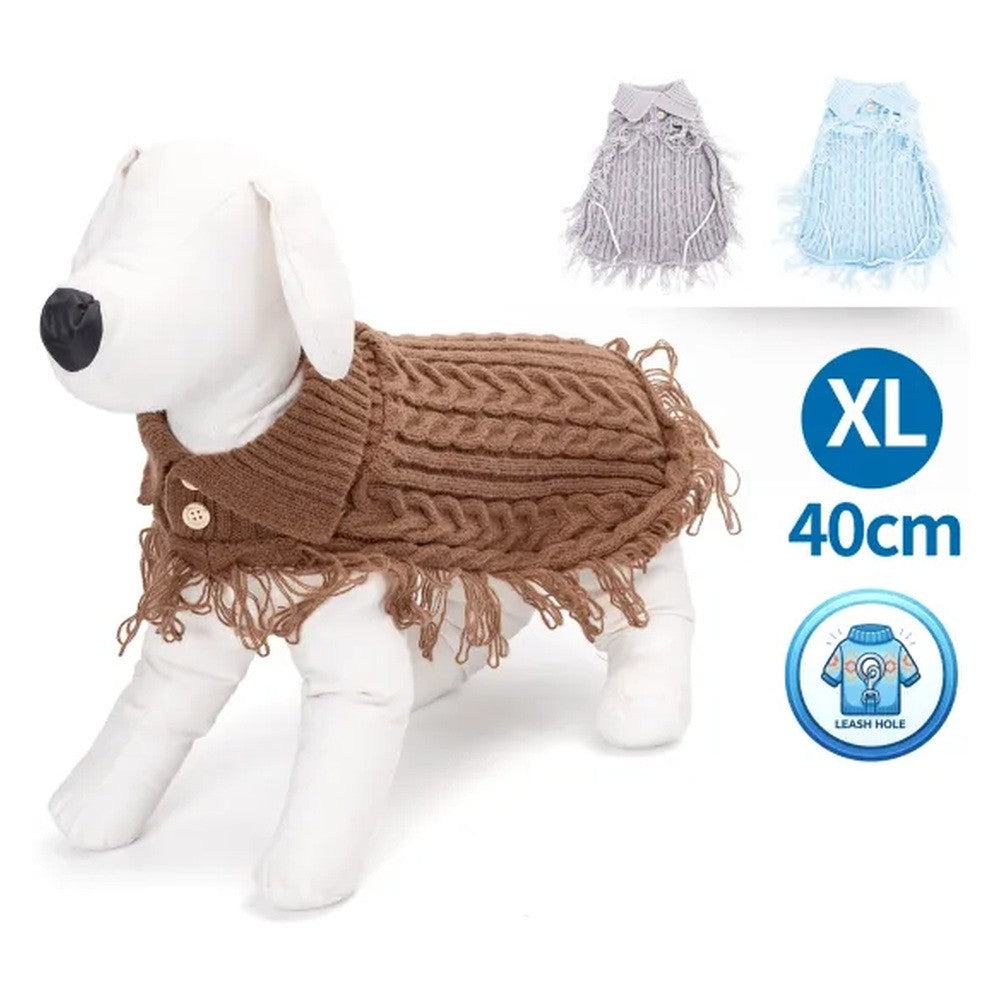 Maglione con risvolto per cani colori assortiti TG. XL