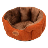 Cuccia tonda in velluto marrone per gatti 40x40x18 cm - immagine 2