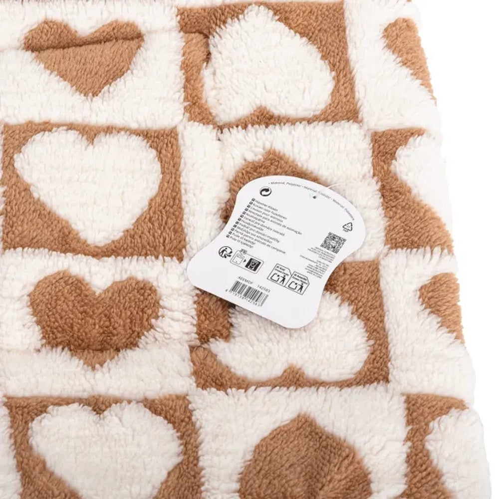 Cuscino coperta per animali bianco e caffè 55x40 cm - immagine 7
