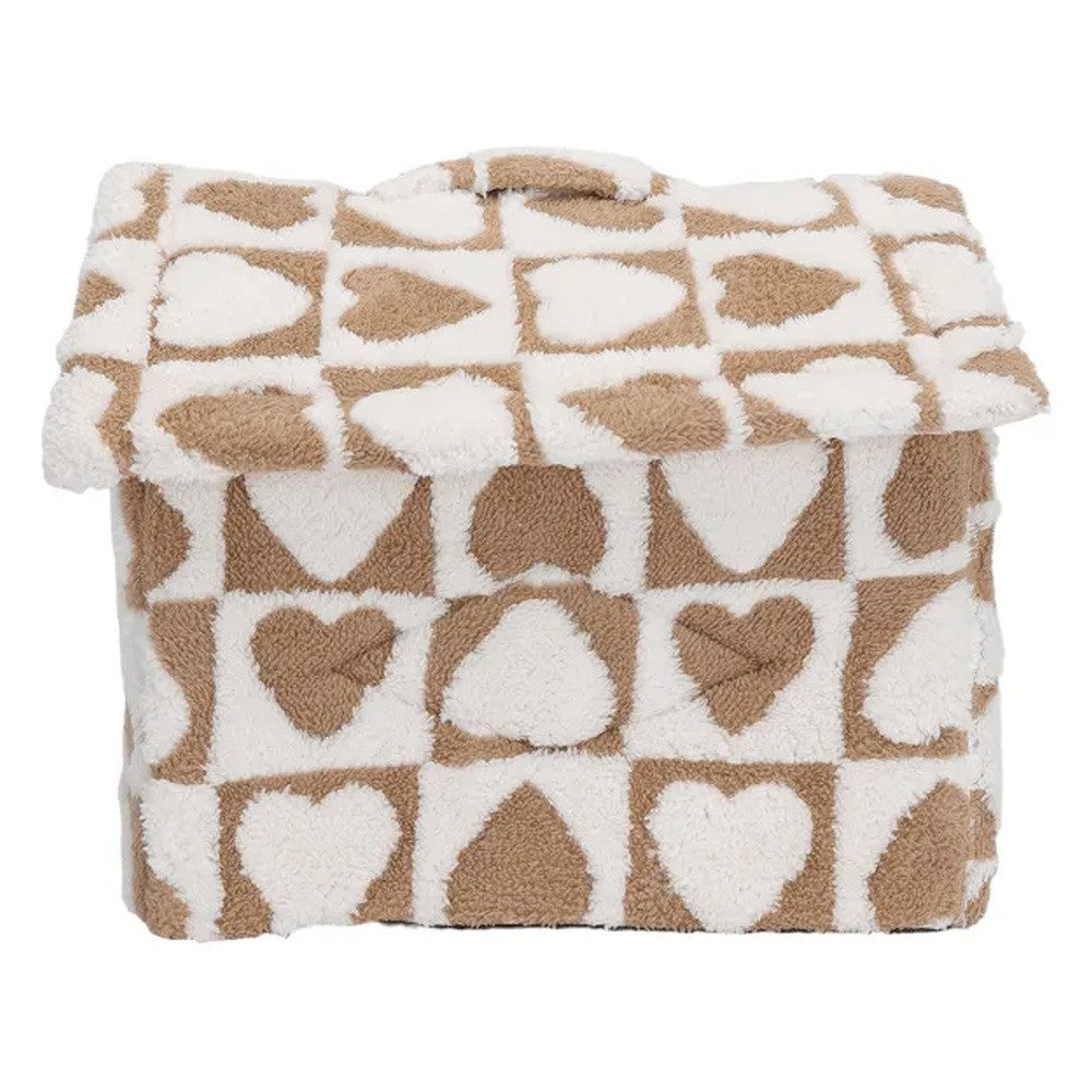 Cuccia a casetta con cuore bianca e marrone 48x45x39 cm - immagine 3