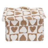 Cuccia a casetta con cuore bianca e marrone 48x45x39 cm - immagine 3