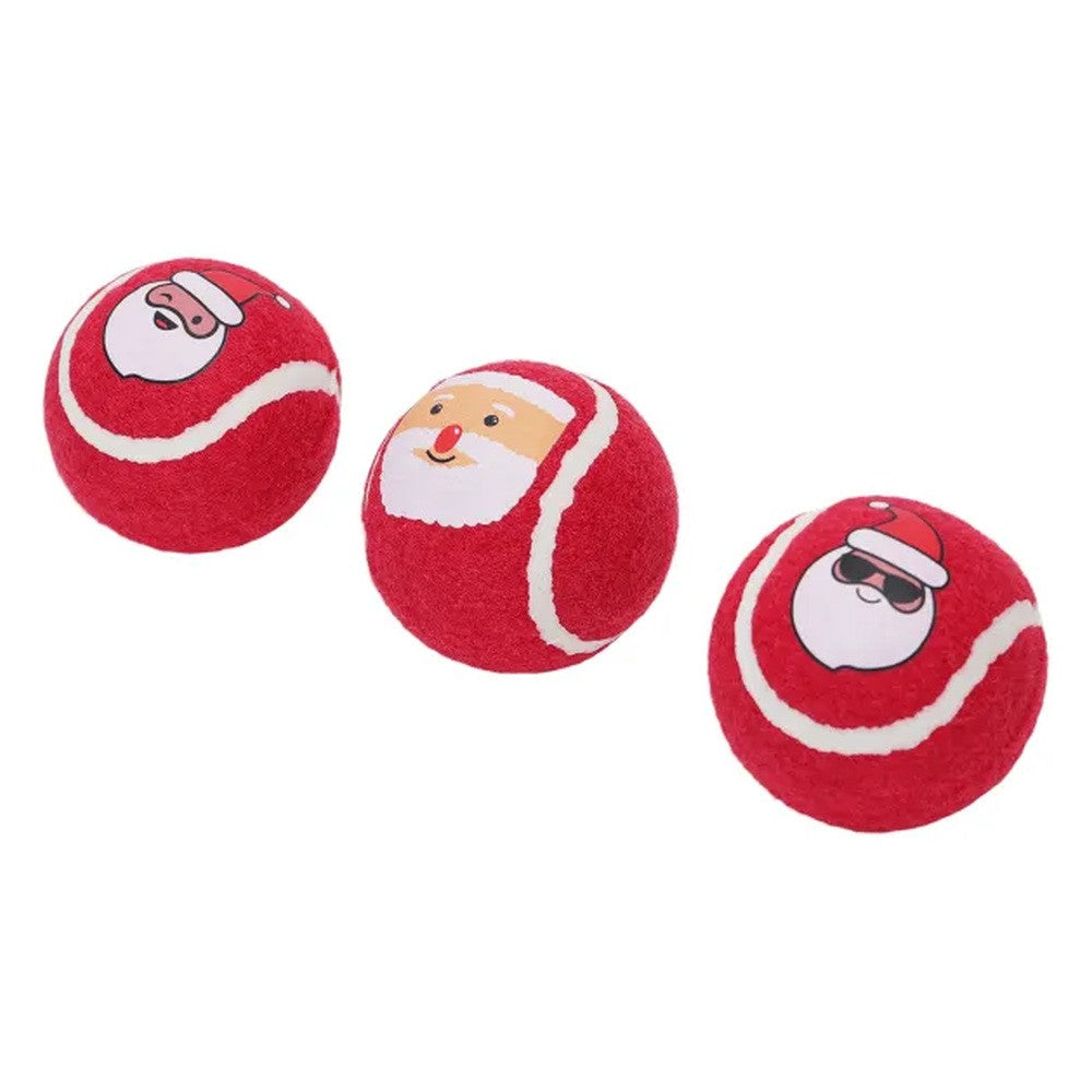 Pallina da tennis natalizia per cani 3pz Ø 6,4 cm - immagine 2
