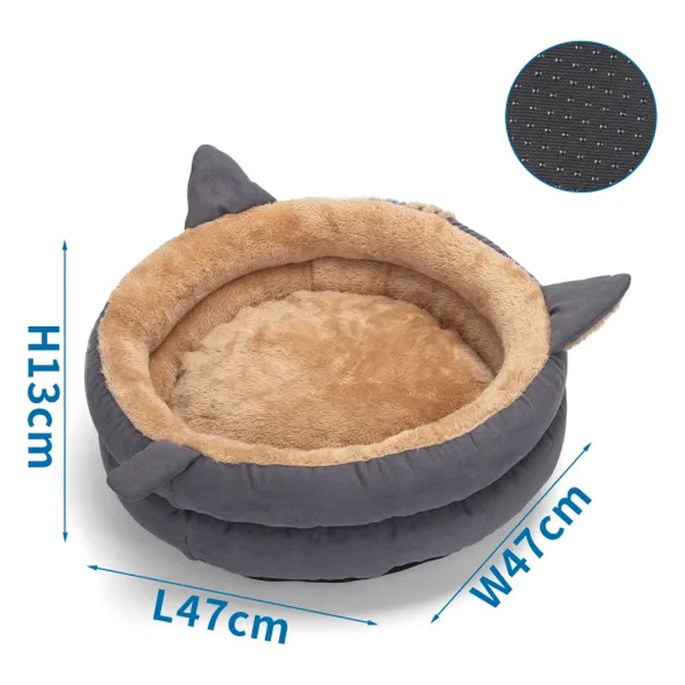 Cuccia tonda grigia per gatti Nobleza 47x47x13 cm