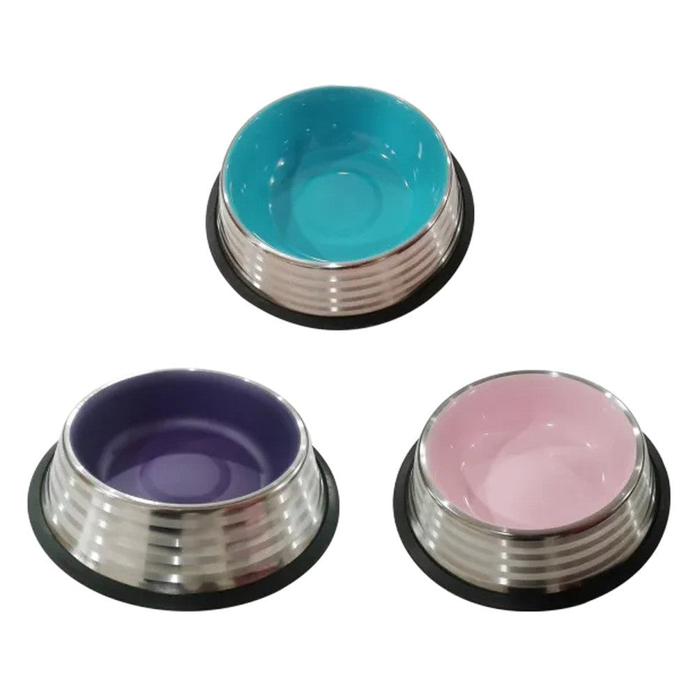 Ciotola in acciaio inox colori assortiti 15,9x15,9x3,9 cm - immagine 2