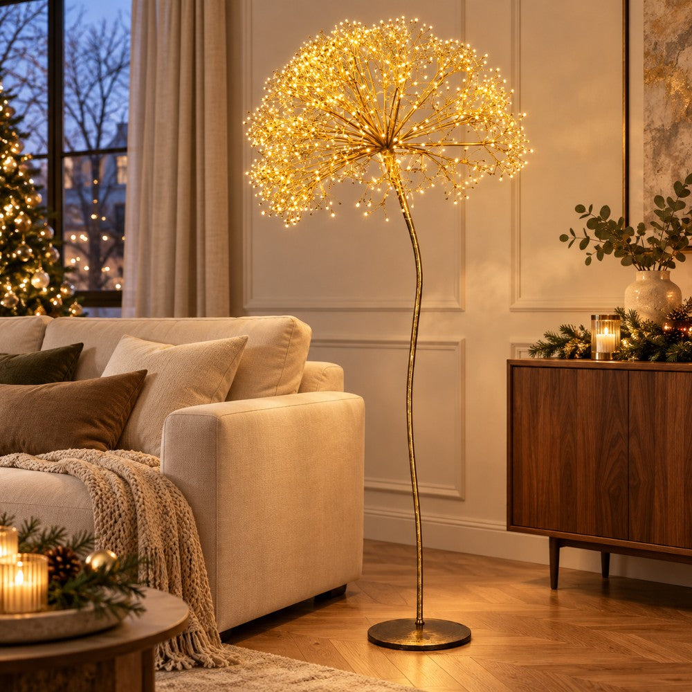 Albero Sfera 576 Microled con Flash Dorato 150 cm - immagine 2