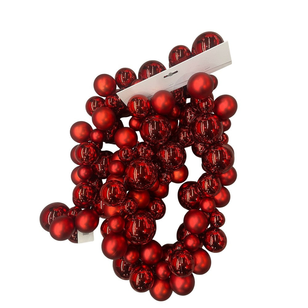 Ghirlanda di palle Rosse 9x8x180 cm