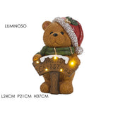 Orso Decorazione Natalizia con Scritta Luminosa