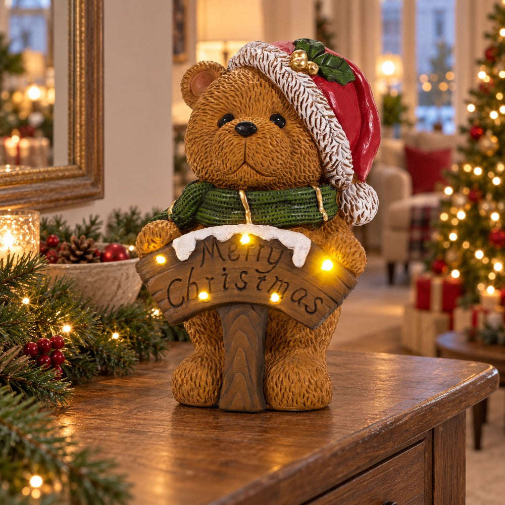 Orso Decorazione Natalizia con Scritta Luminosa - immagine 2